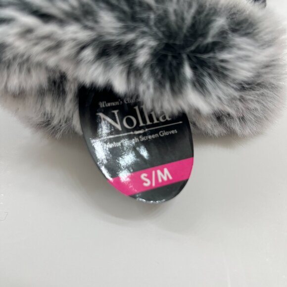 Gloves - Women's Winter Grip - Navy with Gray Fur Accent - NWT - Picture 5 of 5